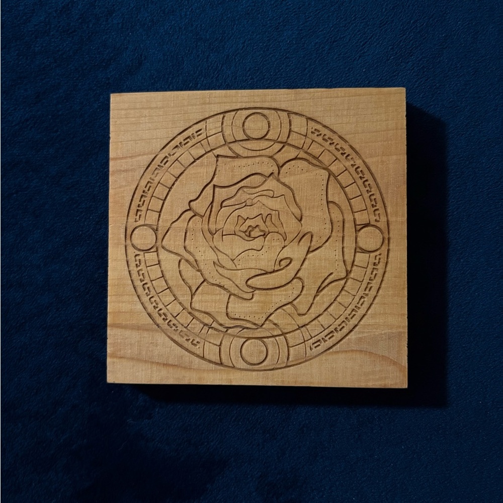 Handcrafted Wood Rose Art - Natural Wood Finish